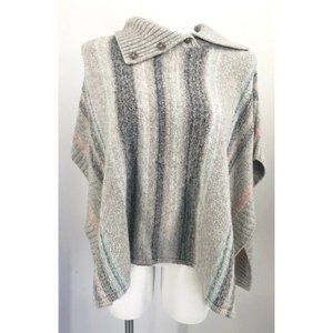 Eddie Bauer Sweater Poncho Womens S Striped Cotton Blend